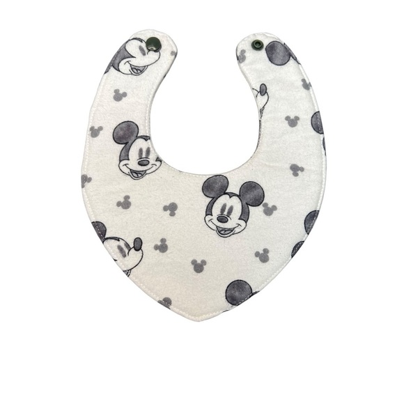 Hand Crafted Newborn Bandana Bib Disney Mickey Mouse Kids Bandana Bib Gray - Picture 4 of 14